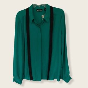 - 7Avenue. Design Studio‎ Green blouse lace up Sz L